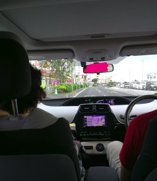 Inside the Okinawa rented car