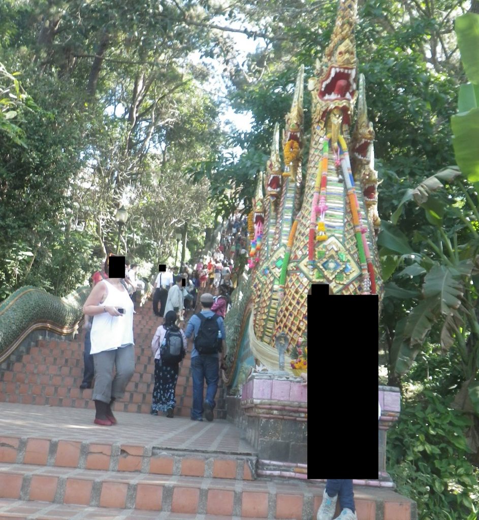 The entrance to Wat Phra That Doi Suthep temple of Chiang-mai Thailand.