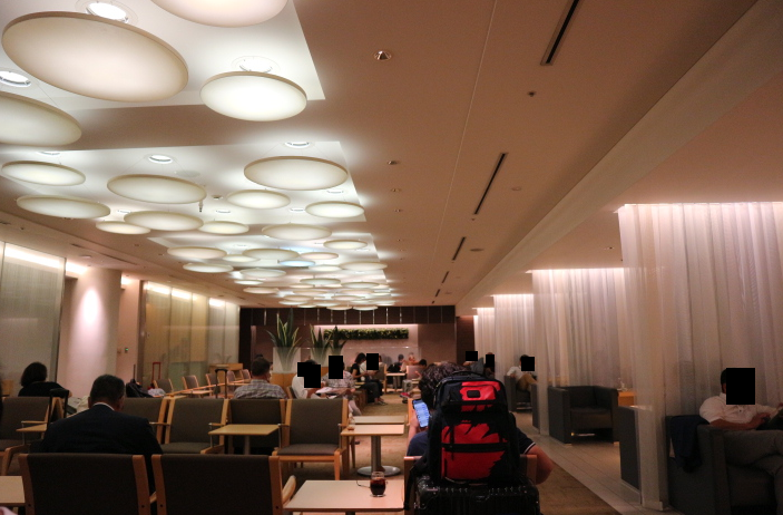 Dining area at ANA Lounge, Narita Domestic flight.