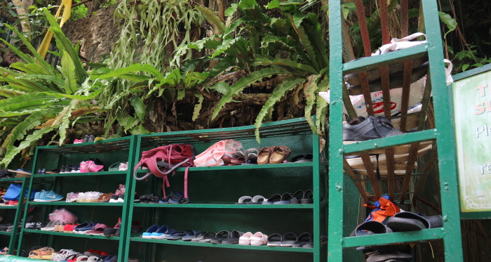 Bag and shoe rock at water falls villa escudero.