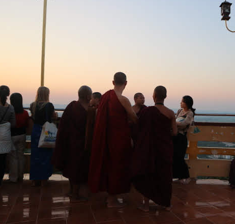 The monks at Mandalay hill.