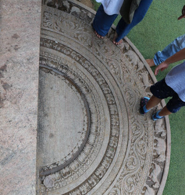 Moonstone flooring at Jaya Sri Maha Bodhi.