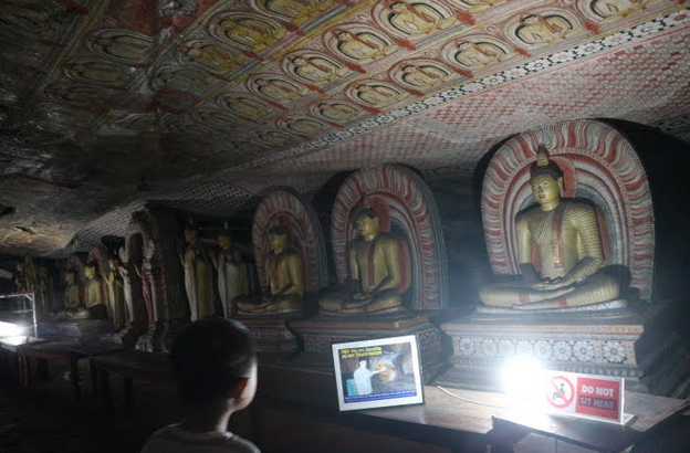 Statues inside the cave.