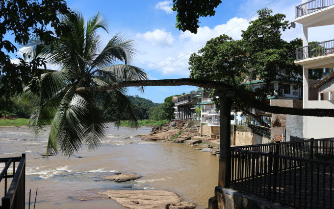 The river for bathing the elephants at  Pinnawala Elephant orphanage Sri Lanka